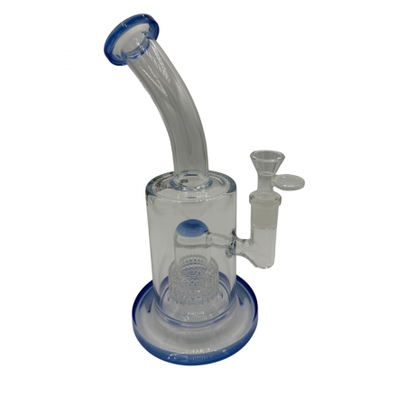 Blaze Glasbong hellblau mit Trommelperkolator, Frontansicht 26 cm